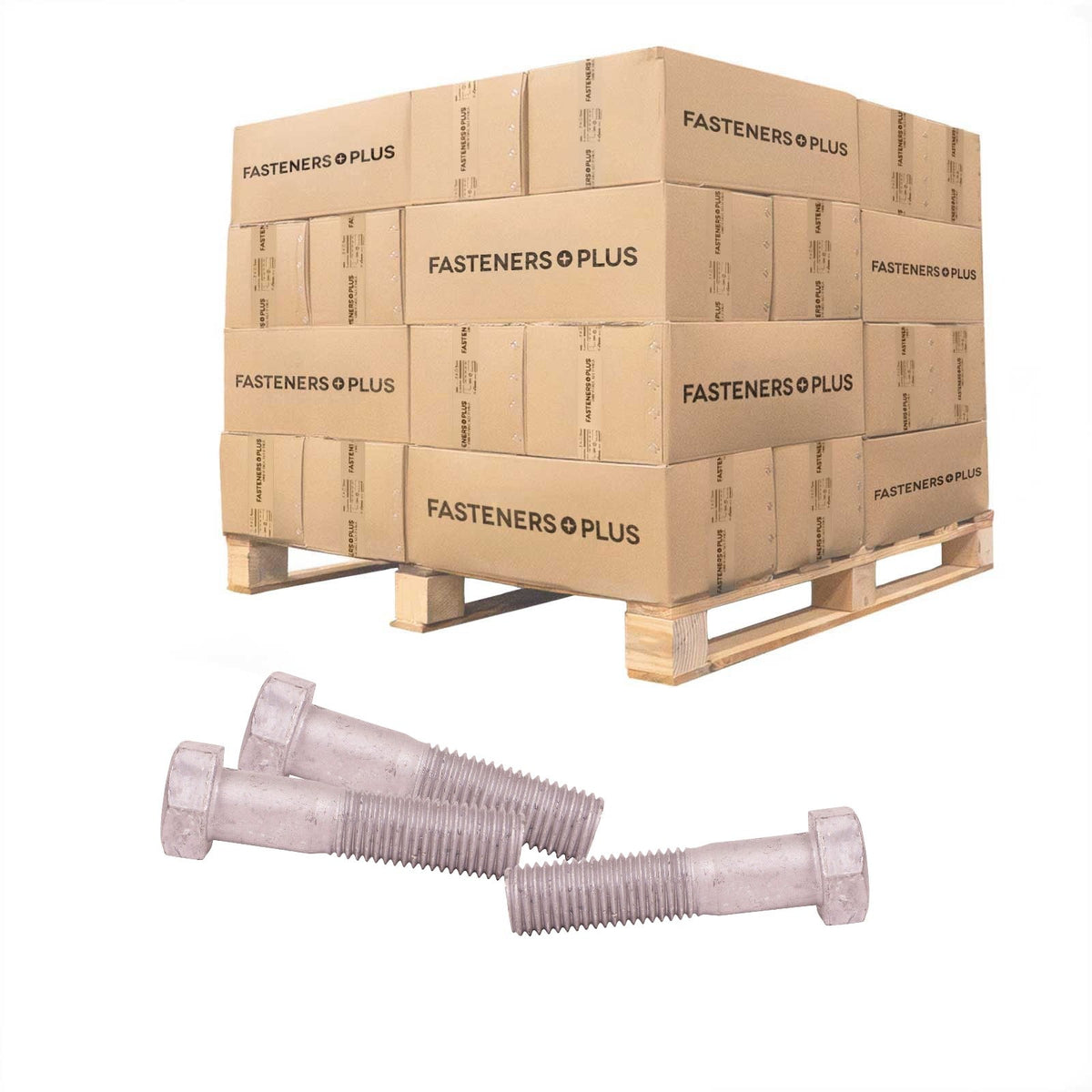 Conquest 7/8" x 3-3/4" A307 Grade A Hex Bolt - Hot Dip Galvanized - Pallet of 1,800