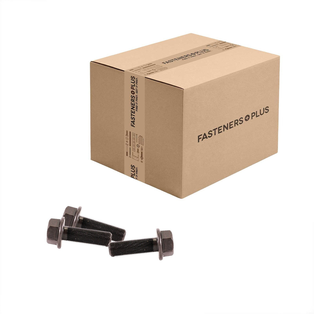 Conquest 5/8" x 2" Grade 8 Indented Fine Thread Flange Bolt - Plain - Carton of 120