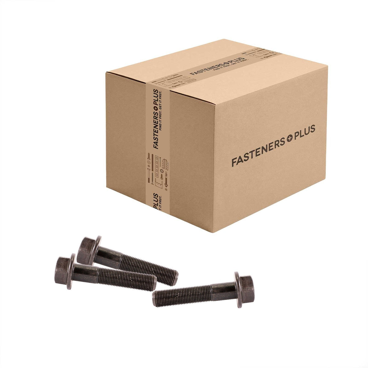 Conquest 5/8" x 3" Grade 8 Indented Fine Thread Flange Bolt - Plain - Carton of 90