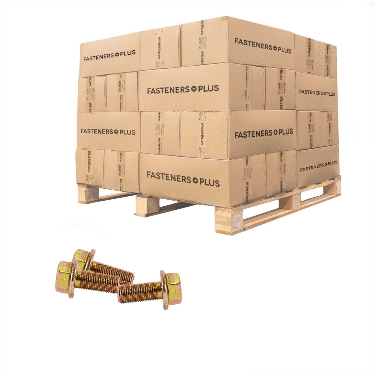 Conquest 5/8" x 1-1/2" Grade 8 Non-Serrated Fine Thread Flange Bolt - Zinc Yellow - Pallet of 5,040