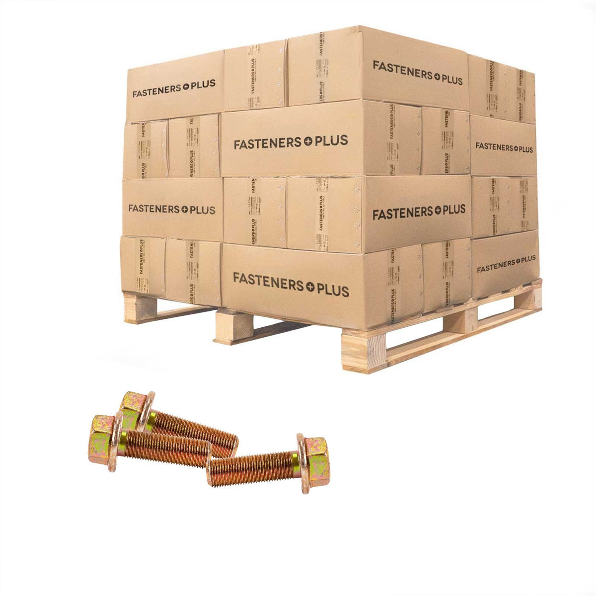 Conquest 5/8"-18 x 2" Grade 8 Non-Serrated Fine Thread Flange Bolt - Zinc Yellow - Pallet of 4,320
