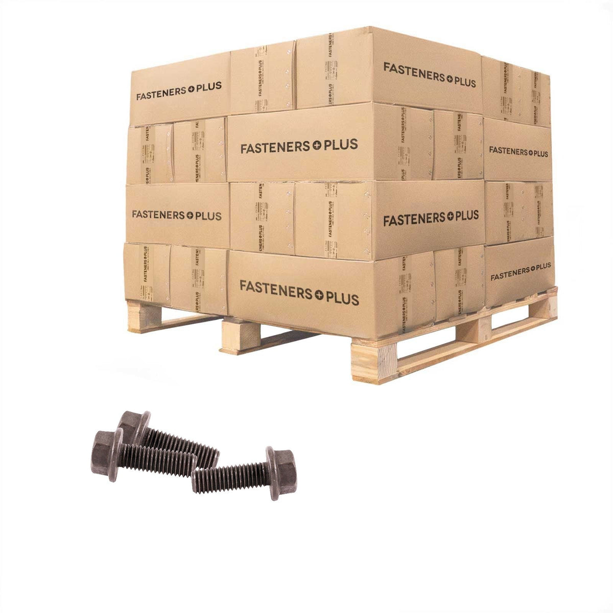 Conquest 1/2" x 1-1/2" Grade 8 Indented Flange Bolt - Plain - Pallet of 9,900