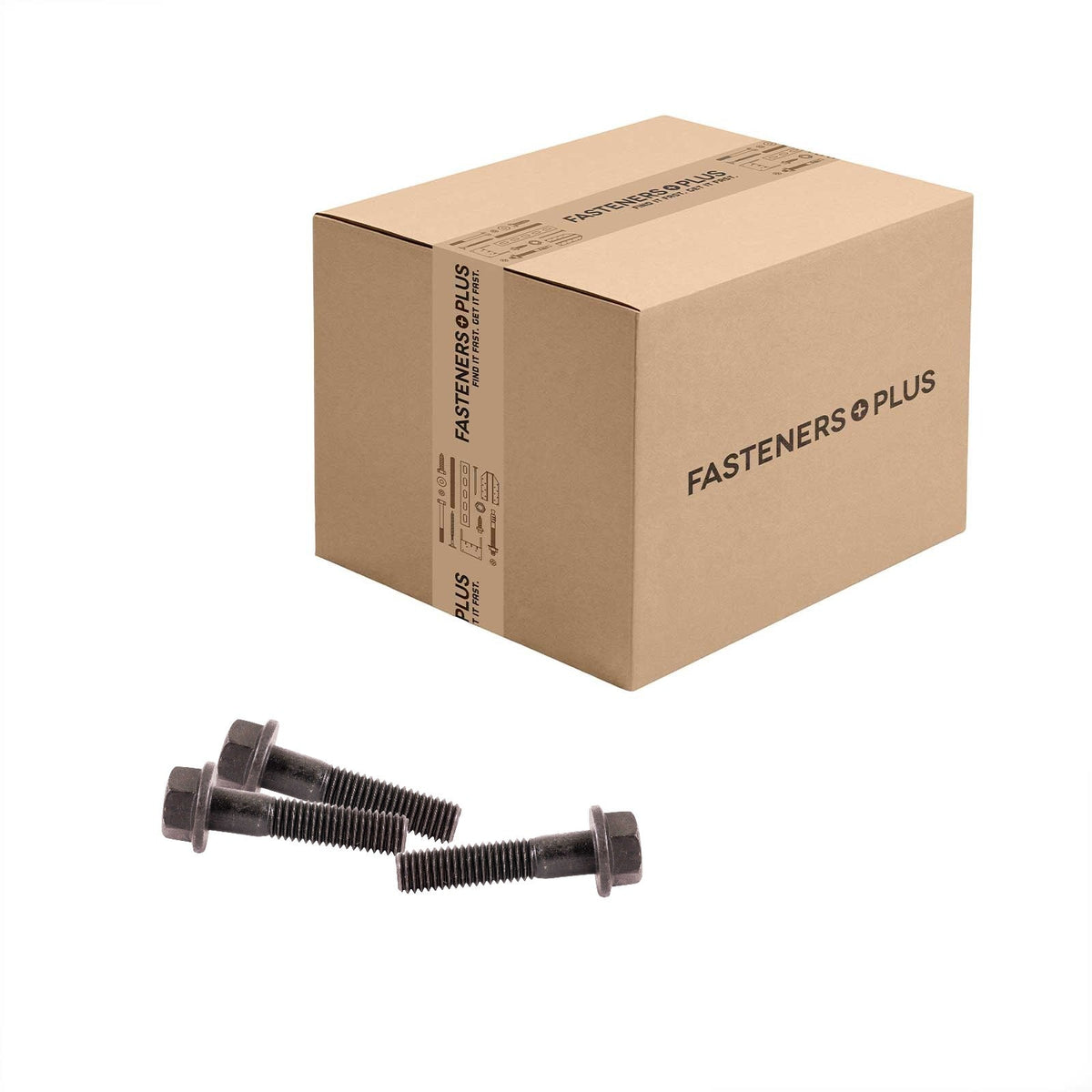 Conquest 1/2" x 2-1/4" Grade 8 Indented Flange Bolt - Plain - Carton of 200