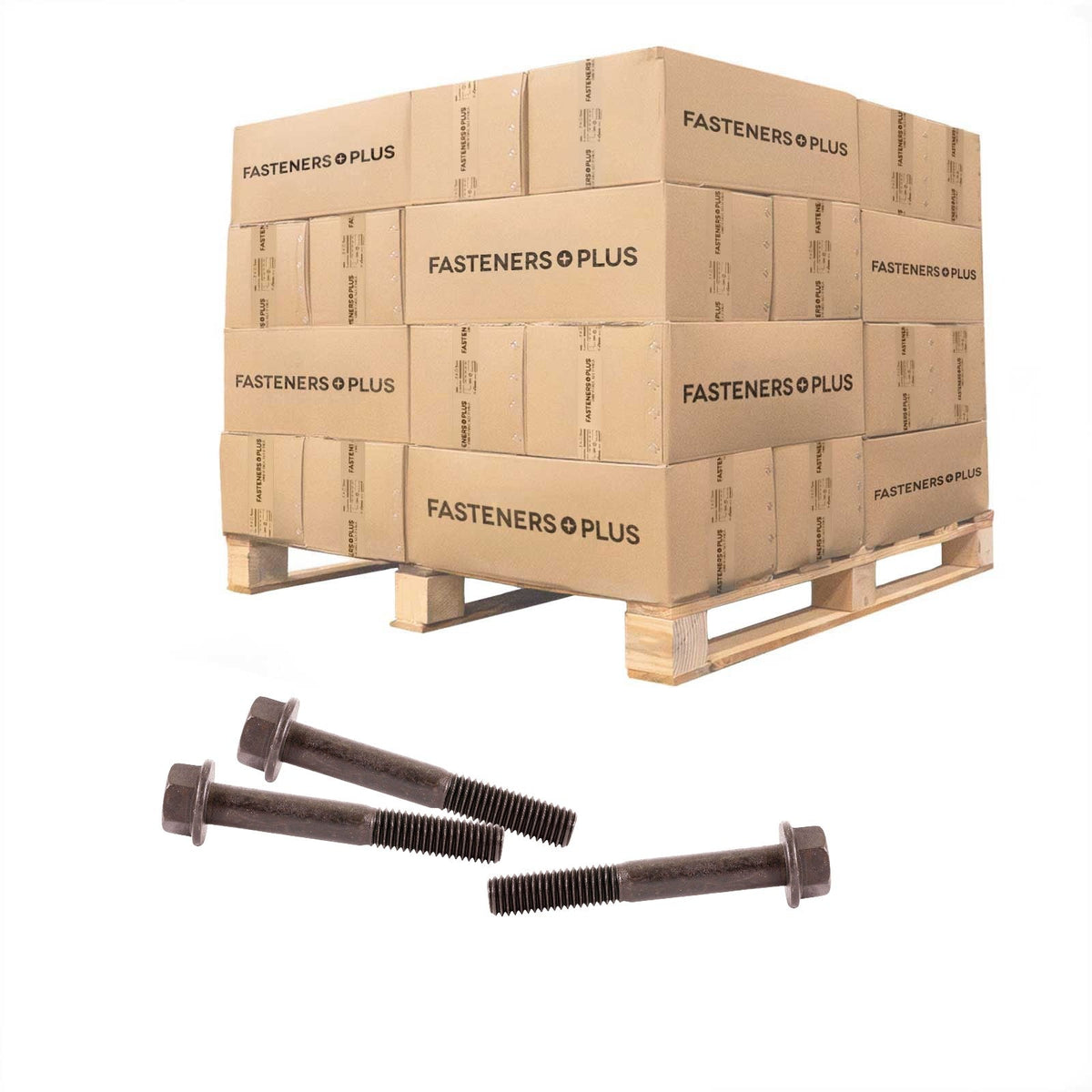 Conquest 1/2" x 3-1/2" Grade 8 Indented Flange Bolt - Plain - Pallet of 5,400