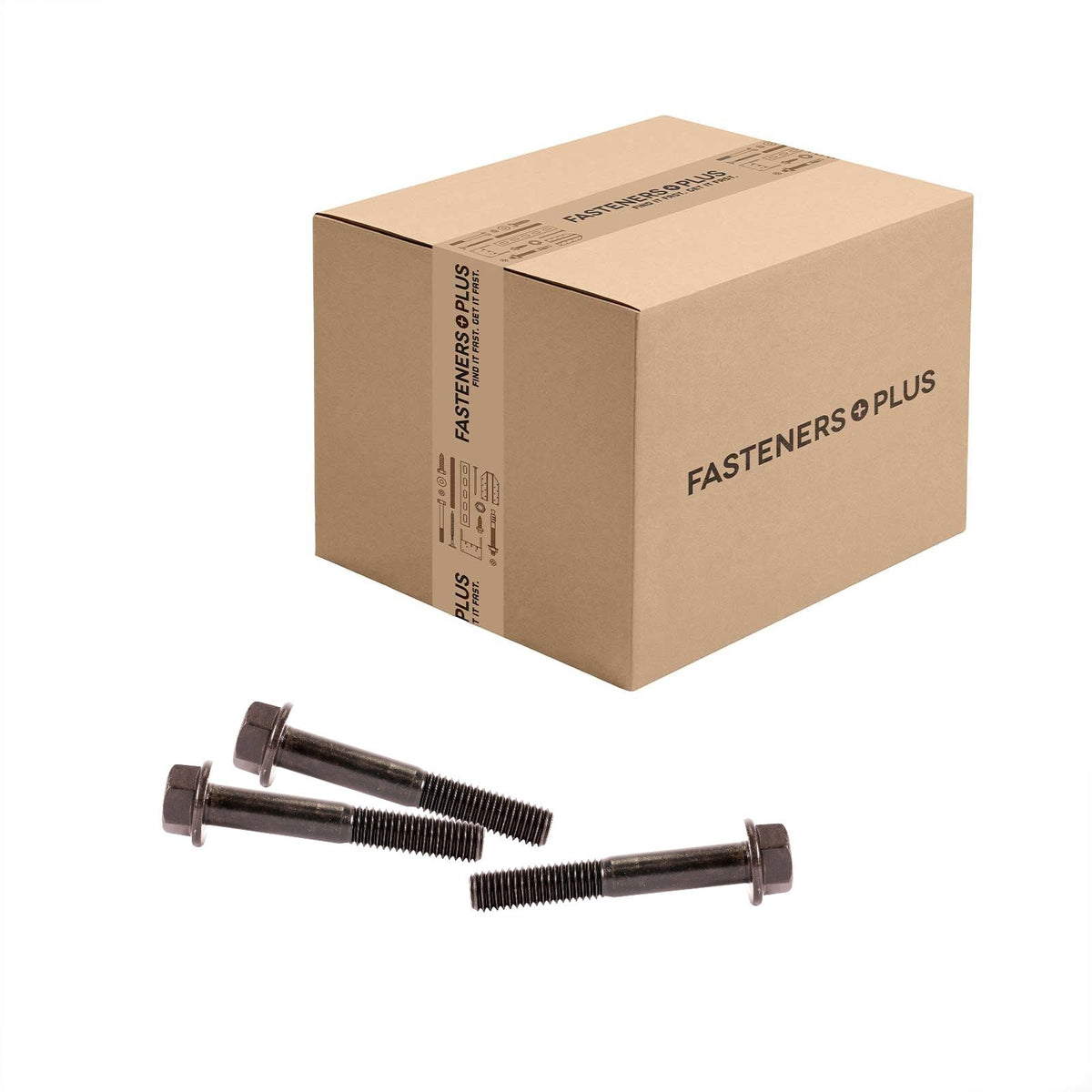 Conquest 1/2" x 3-1/4" Grade 8 Indented Flange Bolt - Plain - Carton of 150