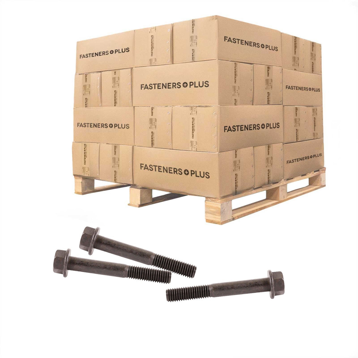 Conquest 1/2" x 3-3/4" Grade 8 Indented Flange Bolt - Plain - Pallet of 5,400