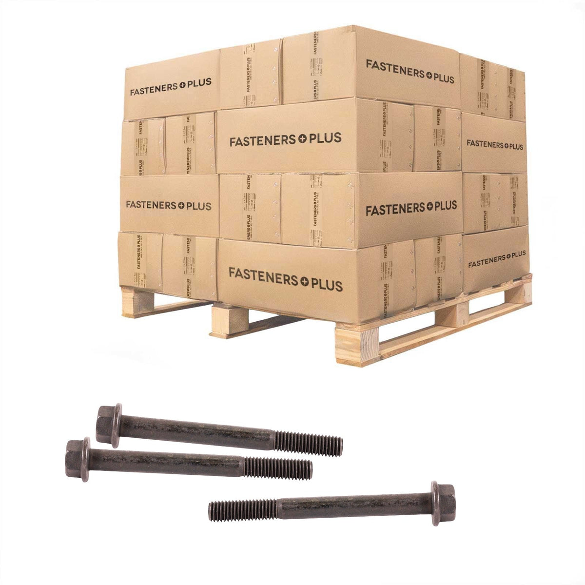 Conquest 1/2" x 5" Grade 8 Indented Flange Bolt - Plain - Pallet of 4,320