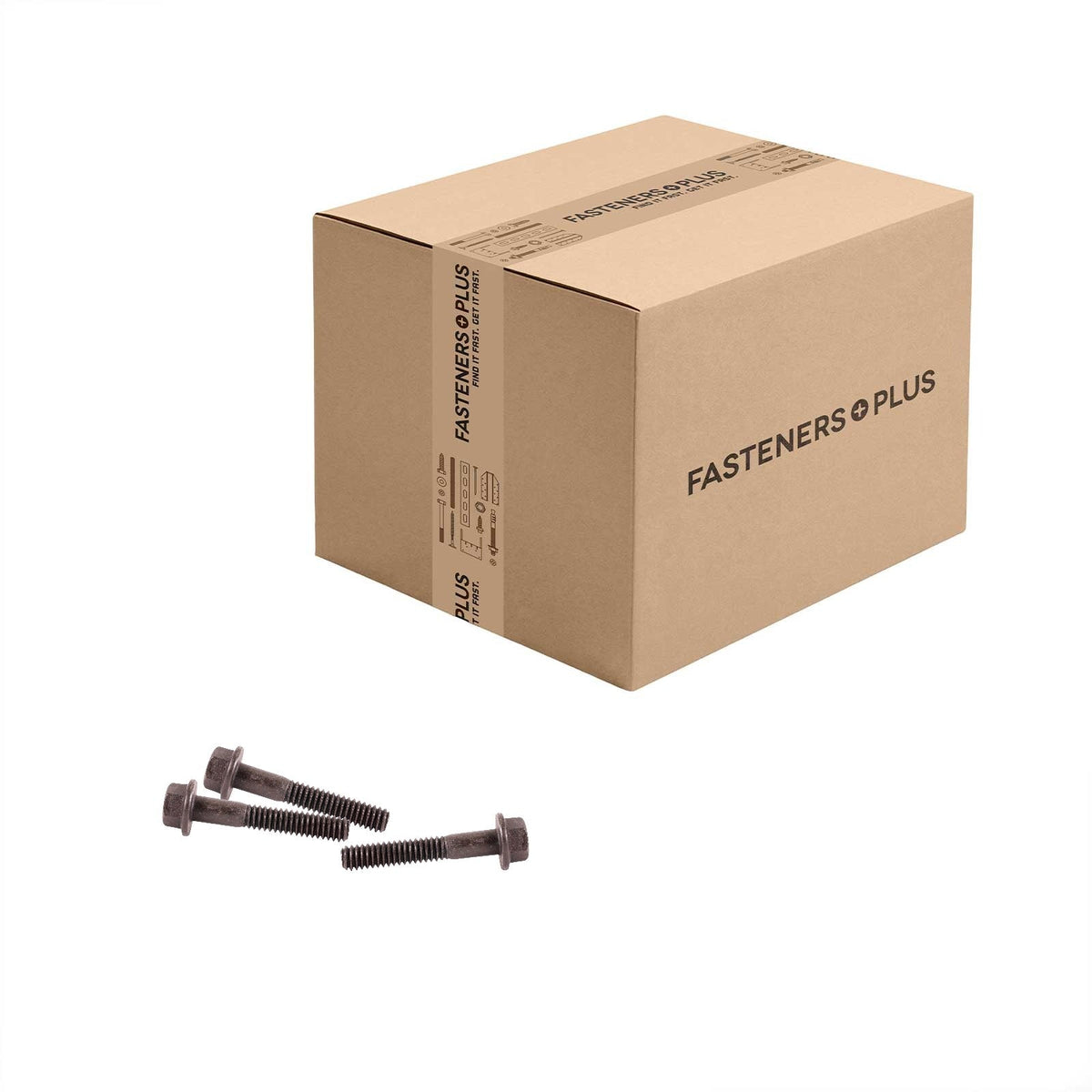 Conquest 1/4" x 1-1/2" Grade 8 Indented Flange Bolt - Plain - Carton of 1,300