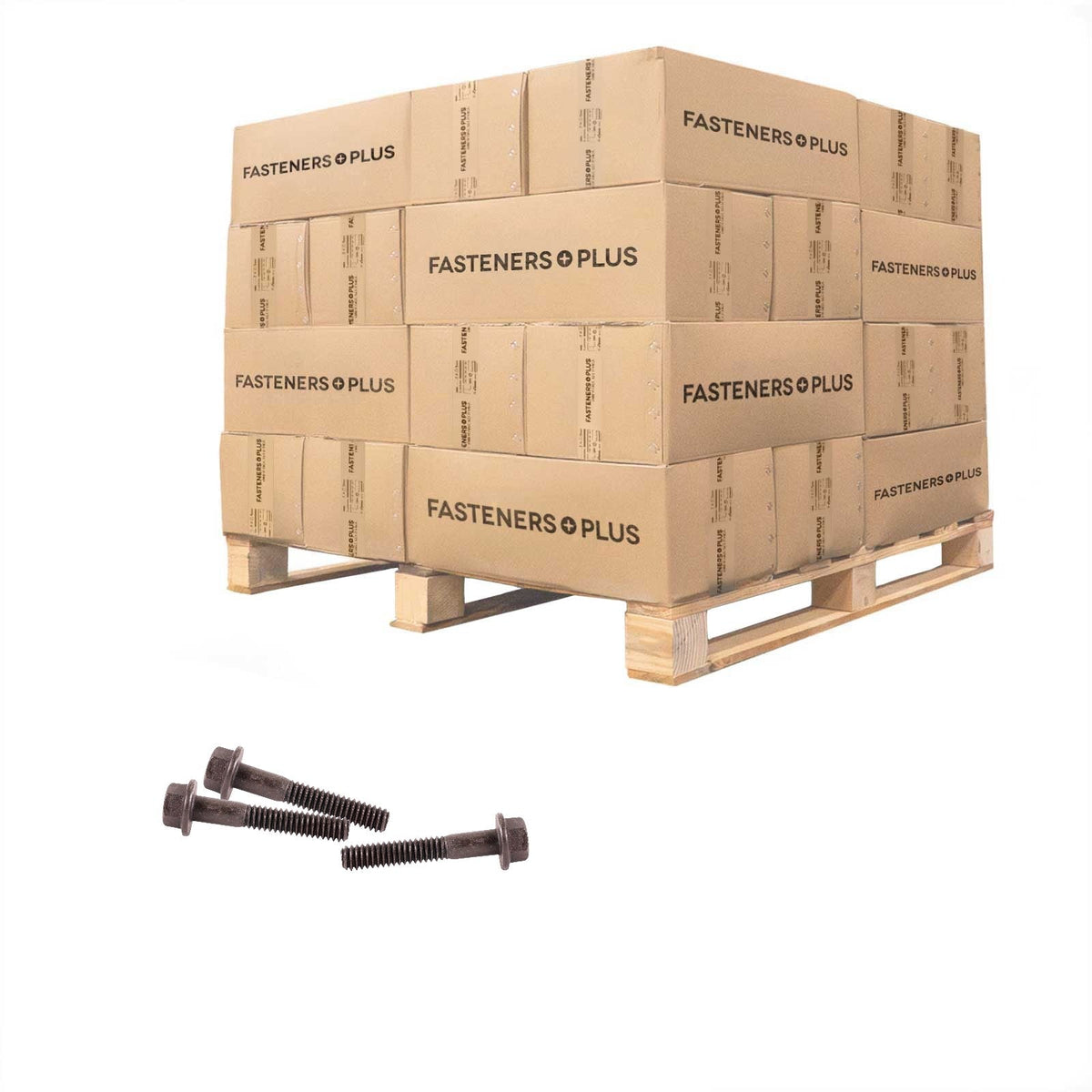 Conquest 1/4" x 1-1/2" Grade 8 Indented Flange Bolt - Plain - Pallet of 46,800