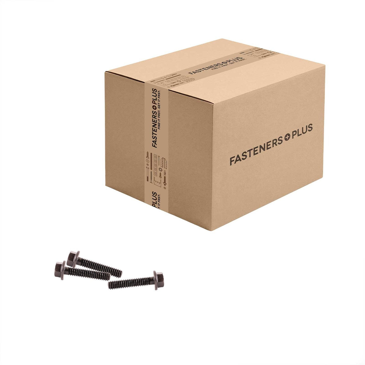 Conquest 1/4" x 1-1/4" Grade 8 Indented Flange Bolt - Plain - Carton of 1,700
