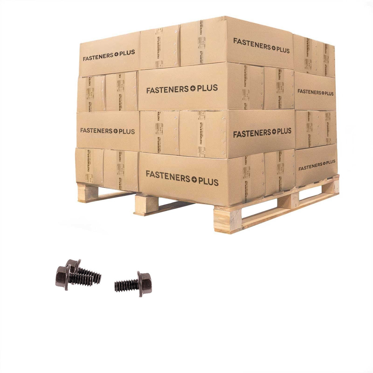 Conquest 1/4" x 1/2" Grade 8 Indented Flange Bolt - Plain - Pallet of 97,200