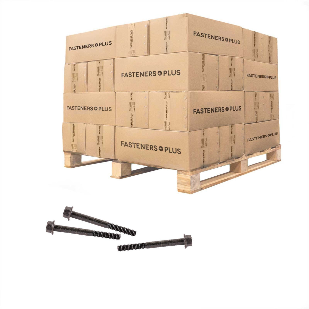 Conquest 1/4" x 2-1/2" Grade 8 Indented Flange Bolt - Plain - Pallet of 32,400