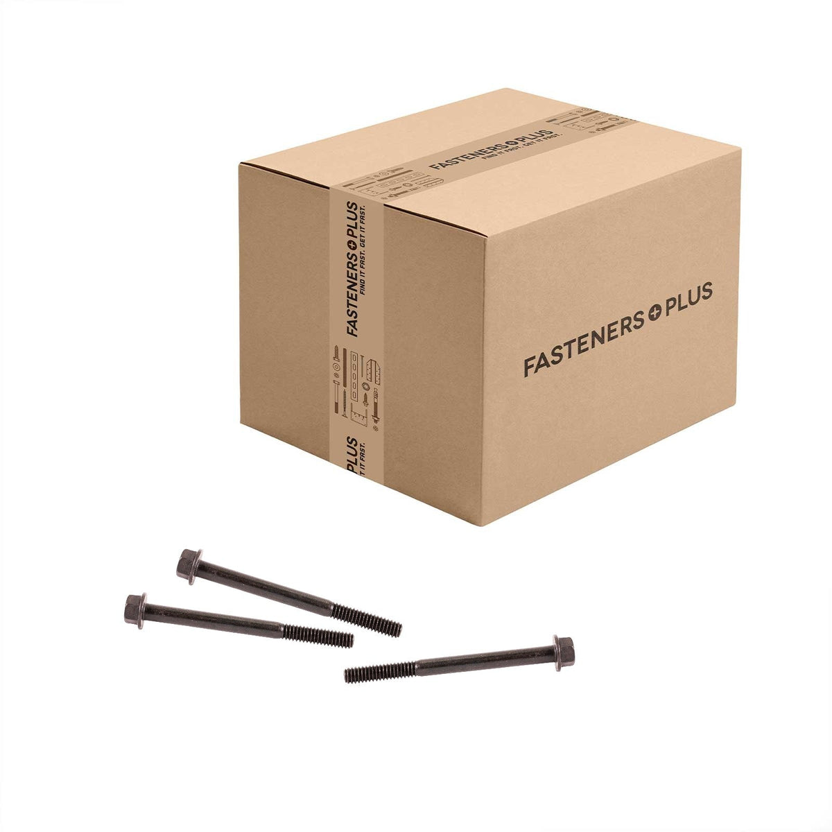 Conquest 1/4" x 3" Grade 8 Indented Flange Bolt - Plain - Carton of 750