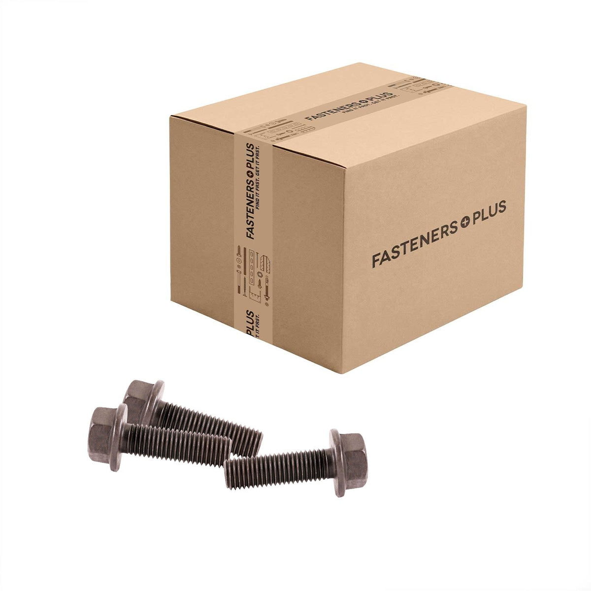 Conquest 3/4" x 2-1/2" Grade 8 Indented Flange Bolt - Plain - Carton of 80