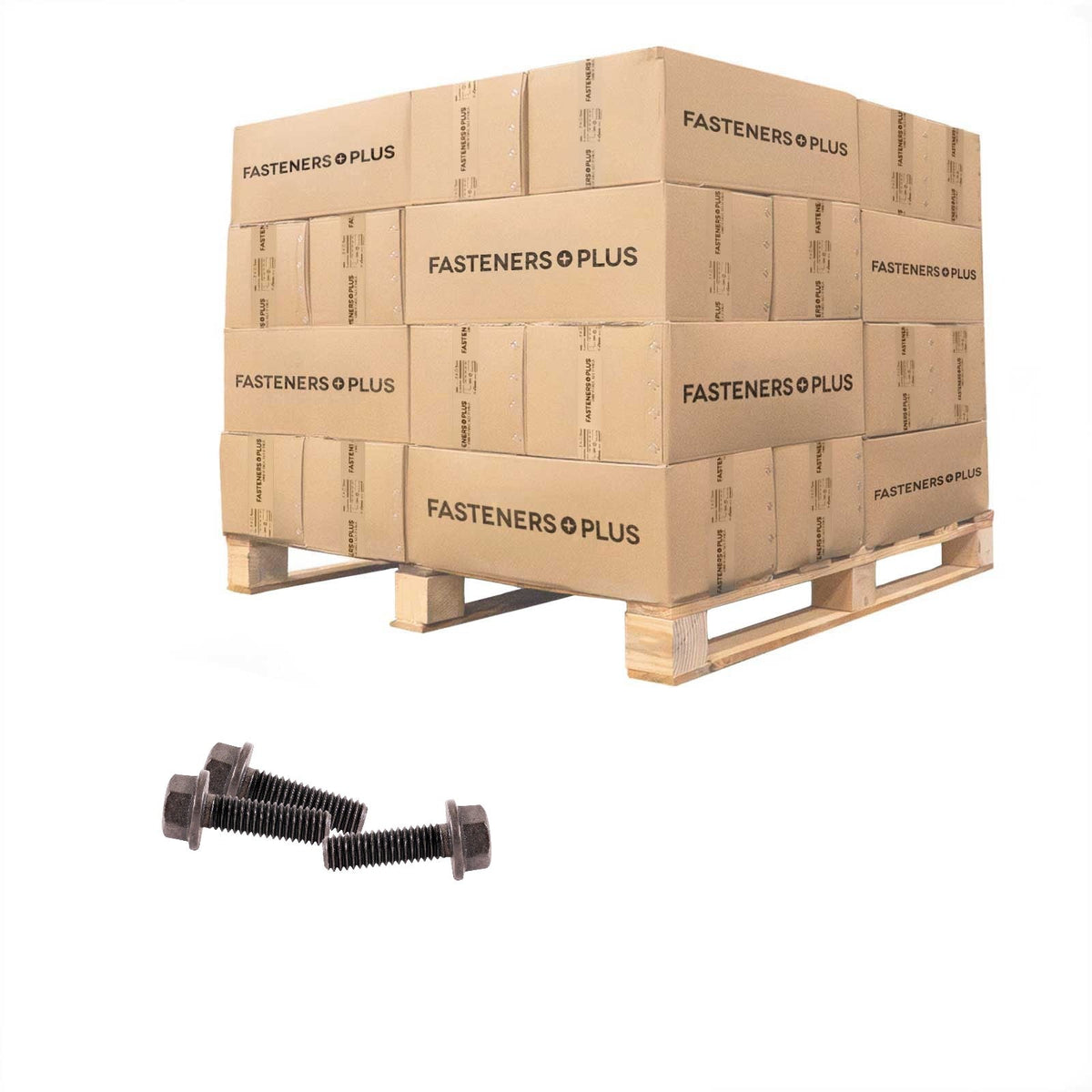 Conquest 3/8" x 1-1/4" Grade 8 Indented Flange Bolt - Plain - Pallet of 21,600