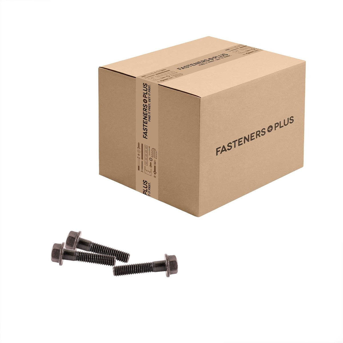 Conquest 3/8" x 1-3/4" Grade 8 Indented Flange Bolt - Plain - Carton of 500