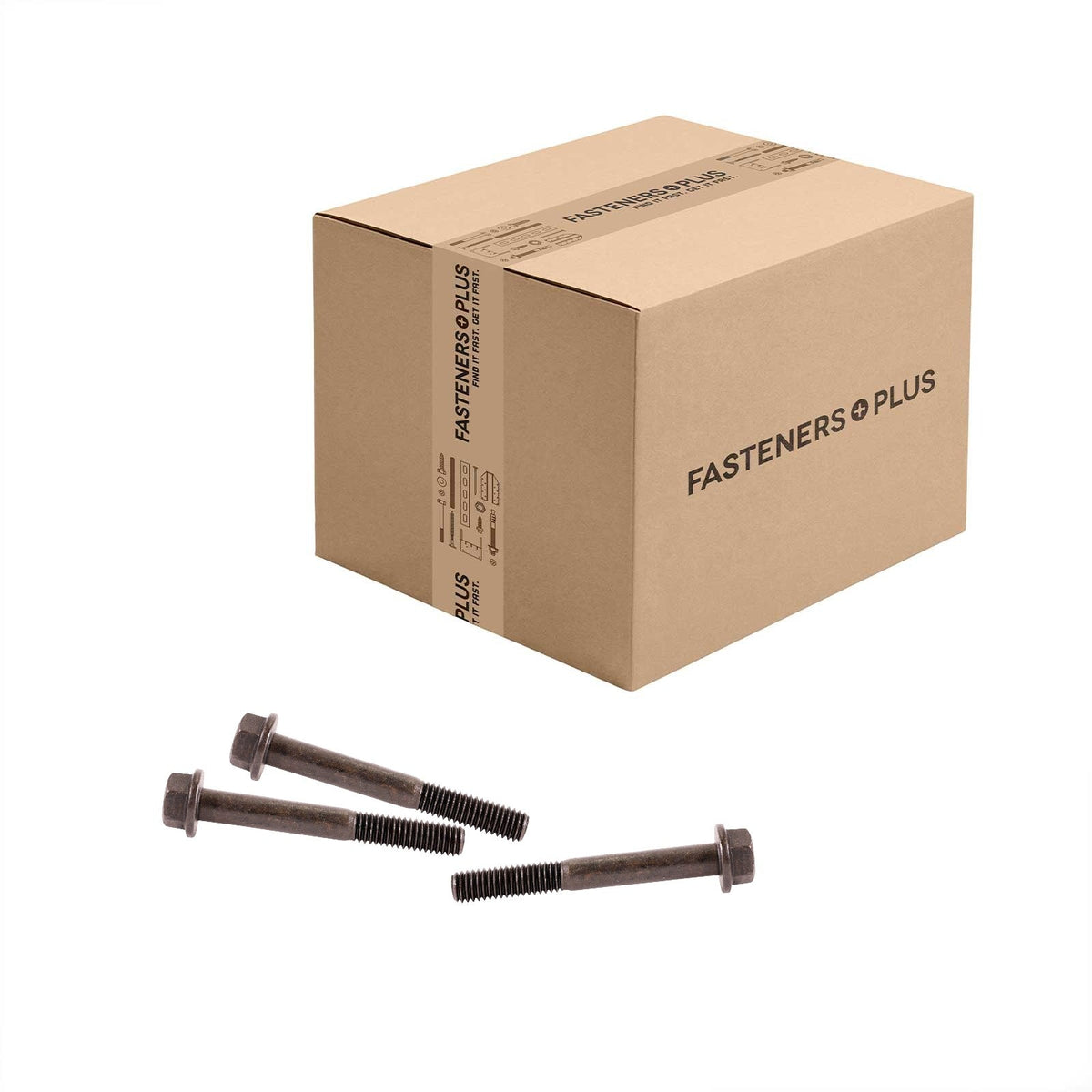 Conquest 3/8" x 3" Grade 8 Indented Flange Bolt - Plain - Carton of 300