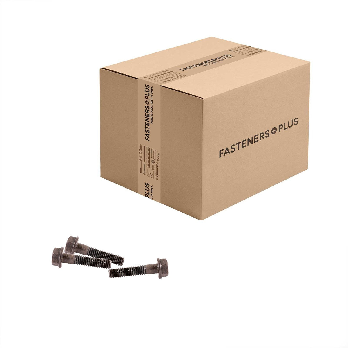 Conquest 5/16" x 1-1/2" Grade 8 Indented Flange Bolt - Plain - Carton of 800