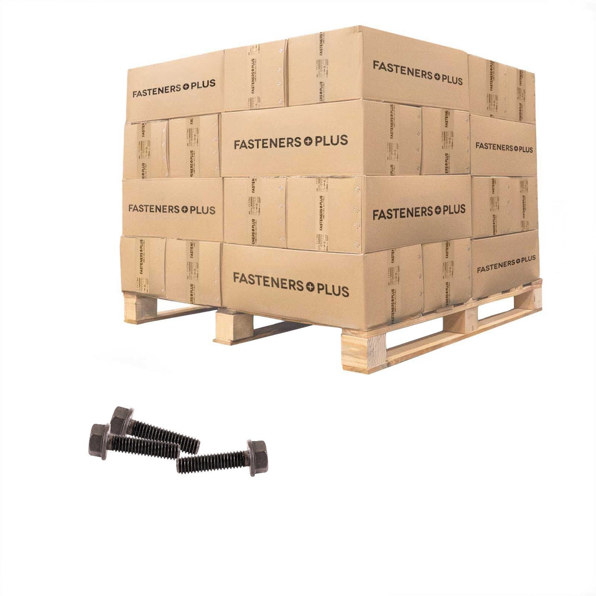 Conquest 5/16" x 1-1/4" Grade 8 Indented Flange Bolt - Plain - Pallet of 36,000