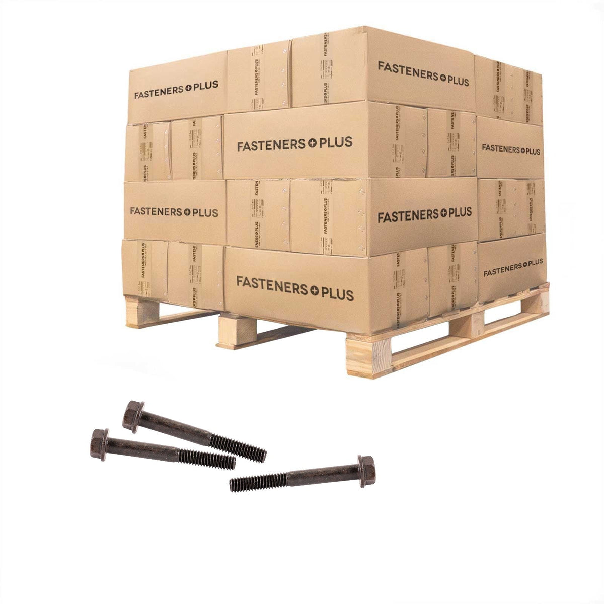 Conquest 5/16" x 2-1/2" Grade 8 Indented Flange Bolt - Plain - Pallet of 21,600