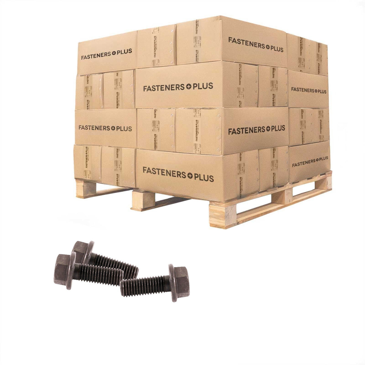 Conquest 5/8" x 1-3/4" Grade 8 Indented Flange Bolt - Plain - Pallet of 5,040