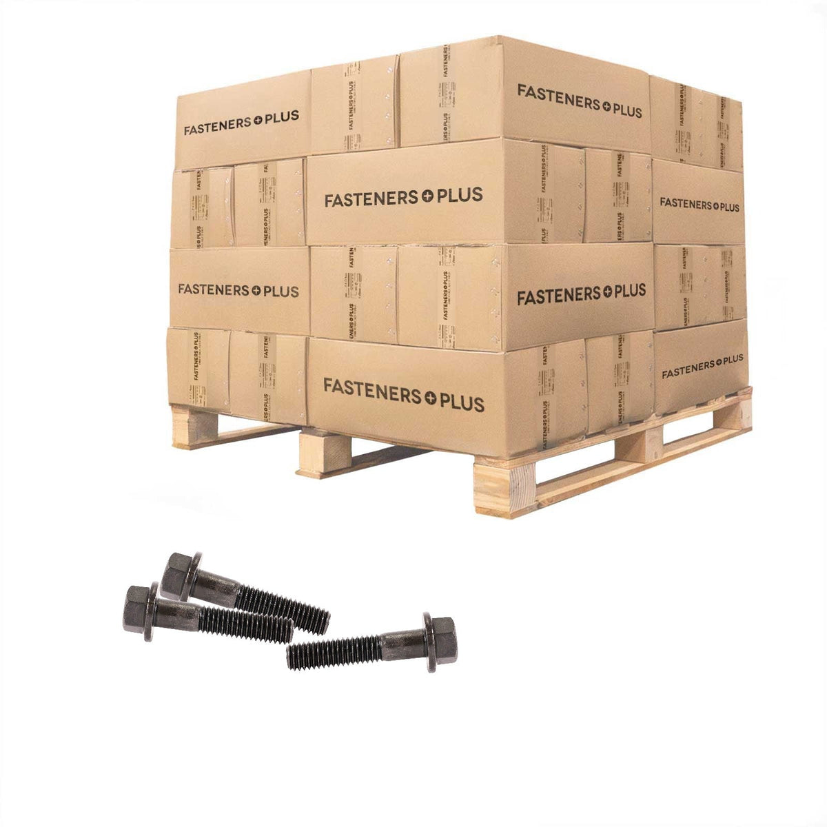 Conquest 7/16" x 2" Grade 8 Indented Flange Bolt - Plain - Pallet of 11,700