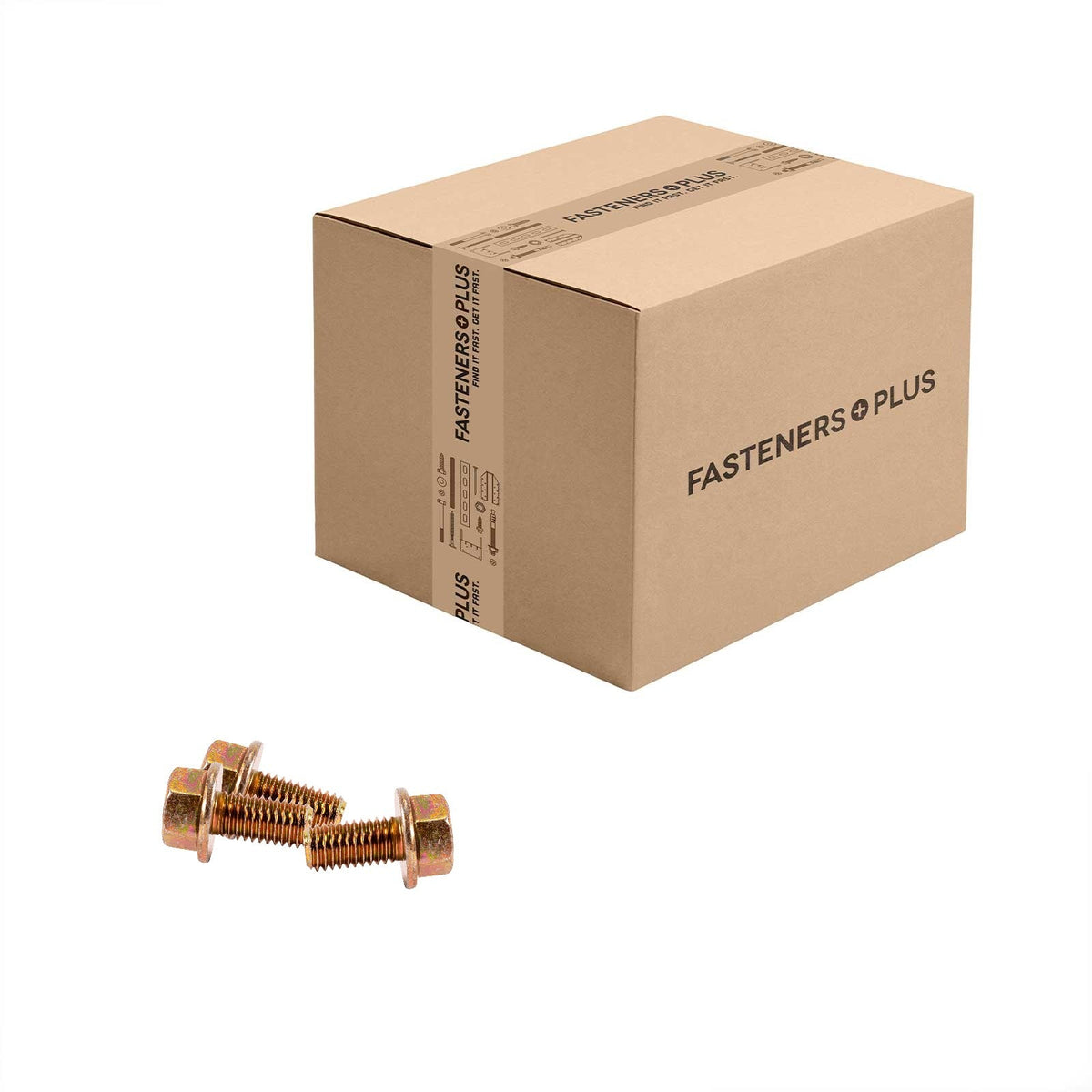 Conquest 1/2" x 1" Grade 8 Non-Serrated Flange Bolt - Zinc Yellow - Carton of 300