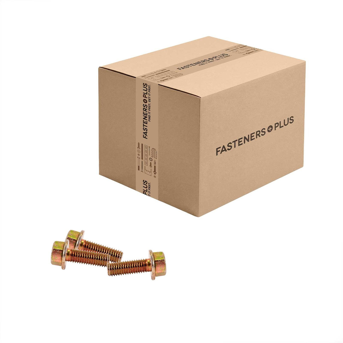 Conquest 1/2" x 1-1/2" Grade 8 Non-Serrated Flange Bolt - Zinc Yellow - Carton of 275