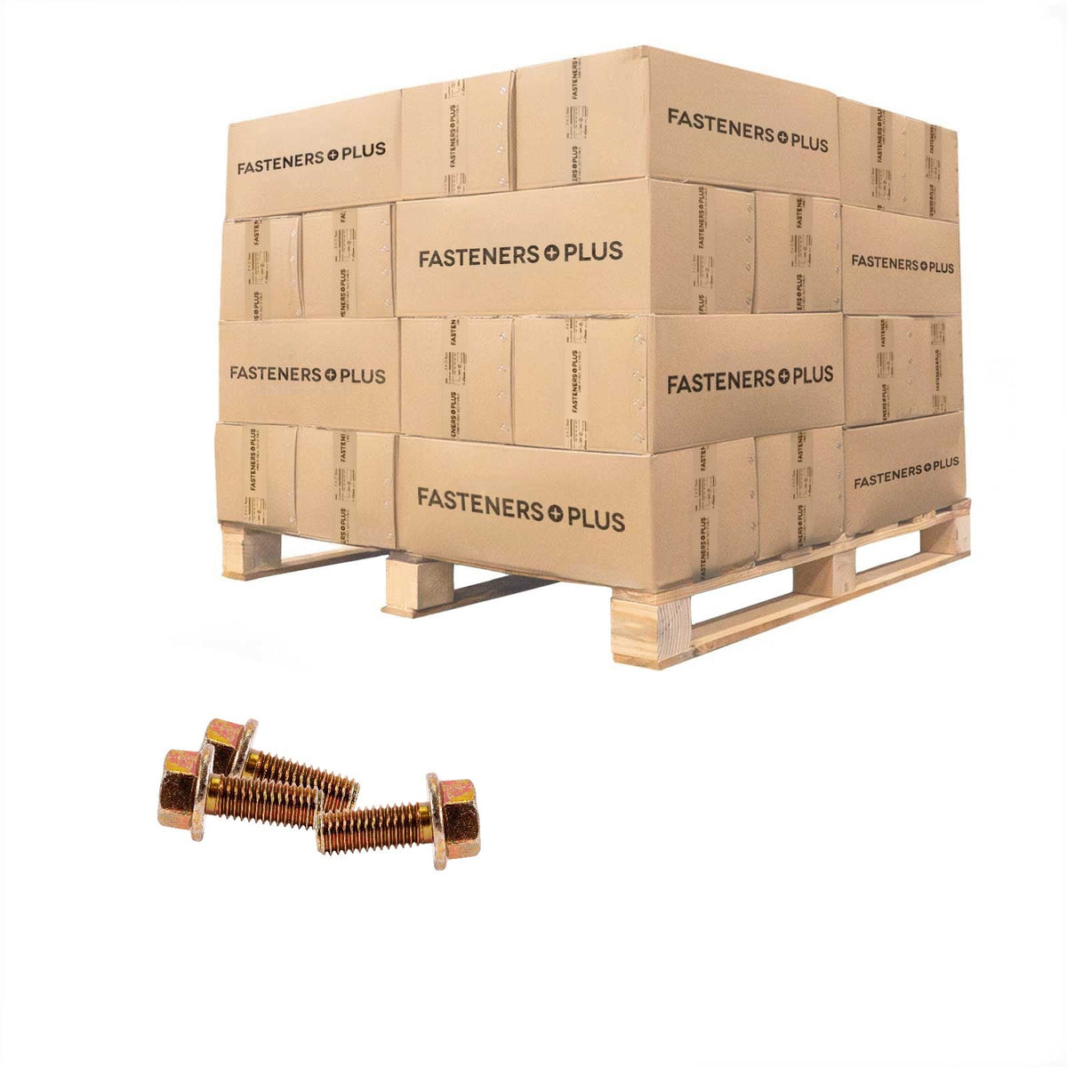 Conquest 1/2" x 1-1/4" Grade 8 Non-Serrated Flange Bolt - Zinc Yellow - Pallet of 9,900