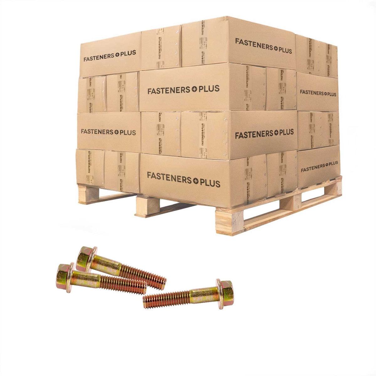 Conquest 1/2" x 2-1/2" Grade 8 Non-Serrated Flange Bolt - Zinc Yellow - Pallet of 6,300