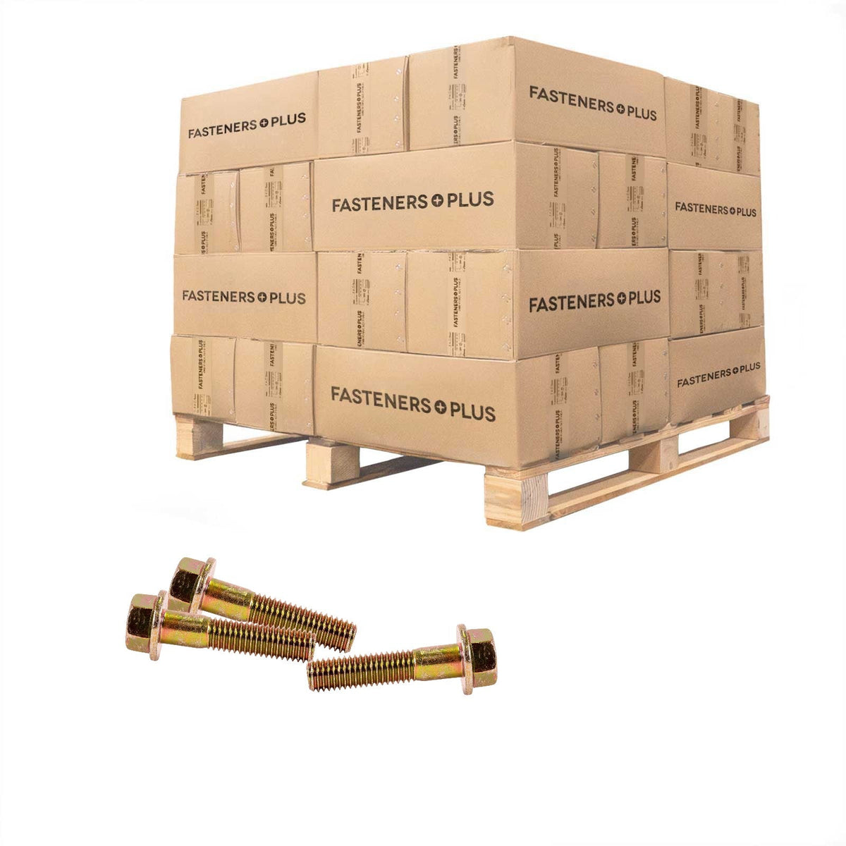 Conquest 1/2" x 2-1/4" Grade 8 Non-Serrated Flange Bolt - Zinc Yellow - Pallet of 7,200