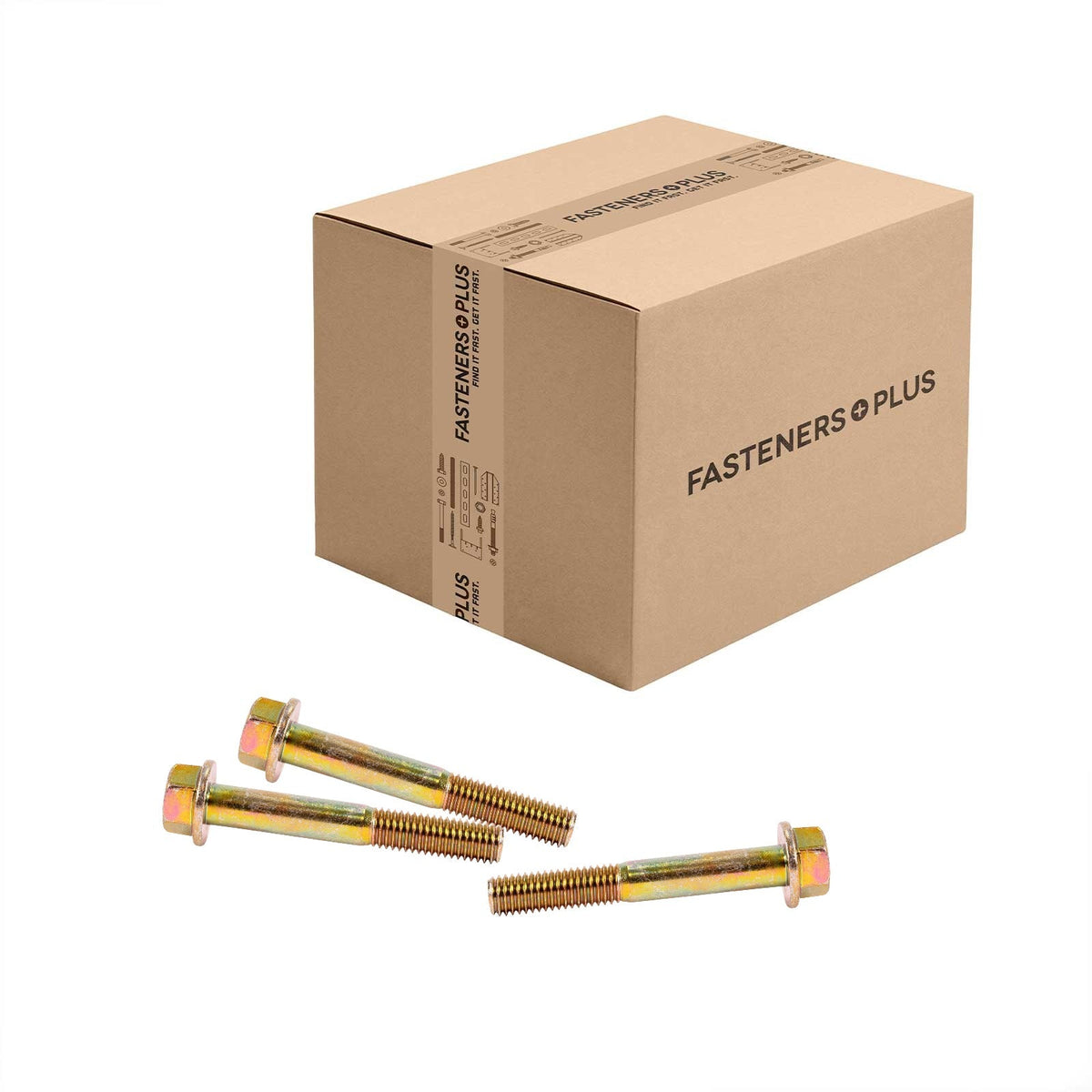 Conquest 1/2" x 3-1/2" Grade 8 Non-Serrated Flange Bolt - Zinc Yellow - Carton of 150