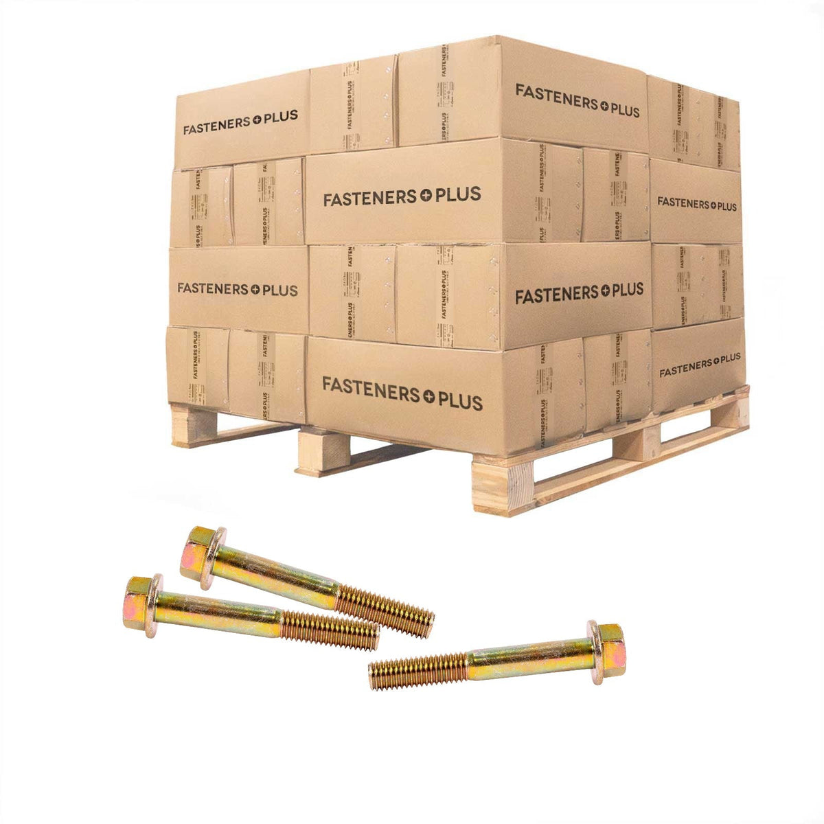 Conquest 1/2" x 3-1/2" Grade 8 Non-Serrated Flange Bolt - Zinc Yellow - Pallet of 5,400