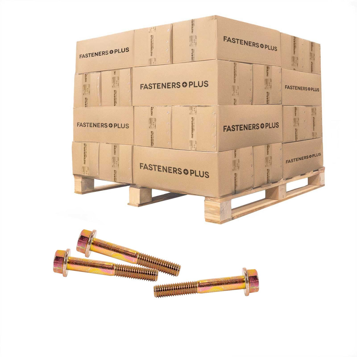 Conquest 1/2" x 3-1/4" Grade 8 Non-Serrated Flange Bolt - Zinc Yellow - Pallet of 5,400
