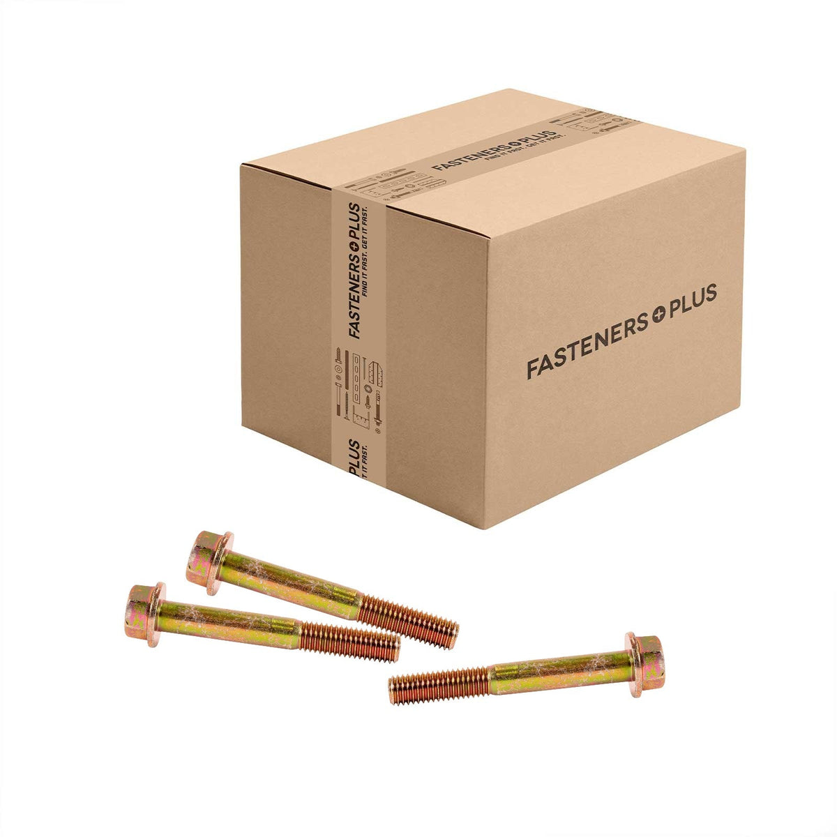 Conquest 1/2" x 3-3/4" Grade 8 Non-Serrated Flange Bolt - Zinc Yellow - Carton of 150