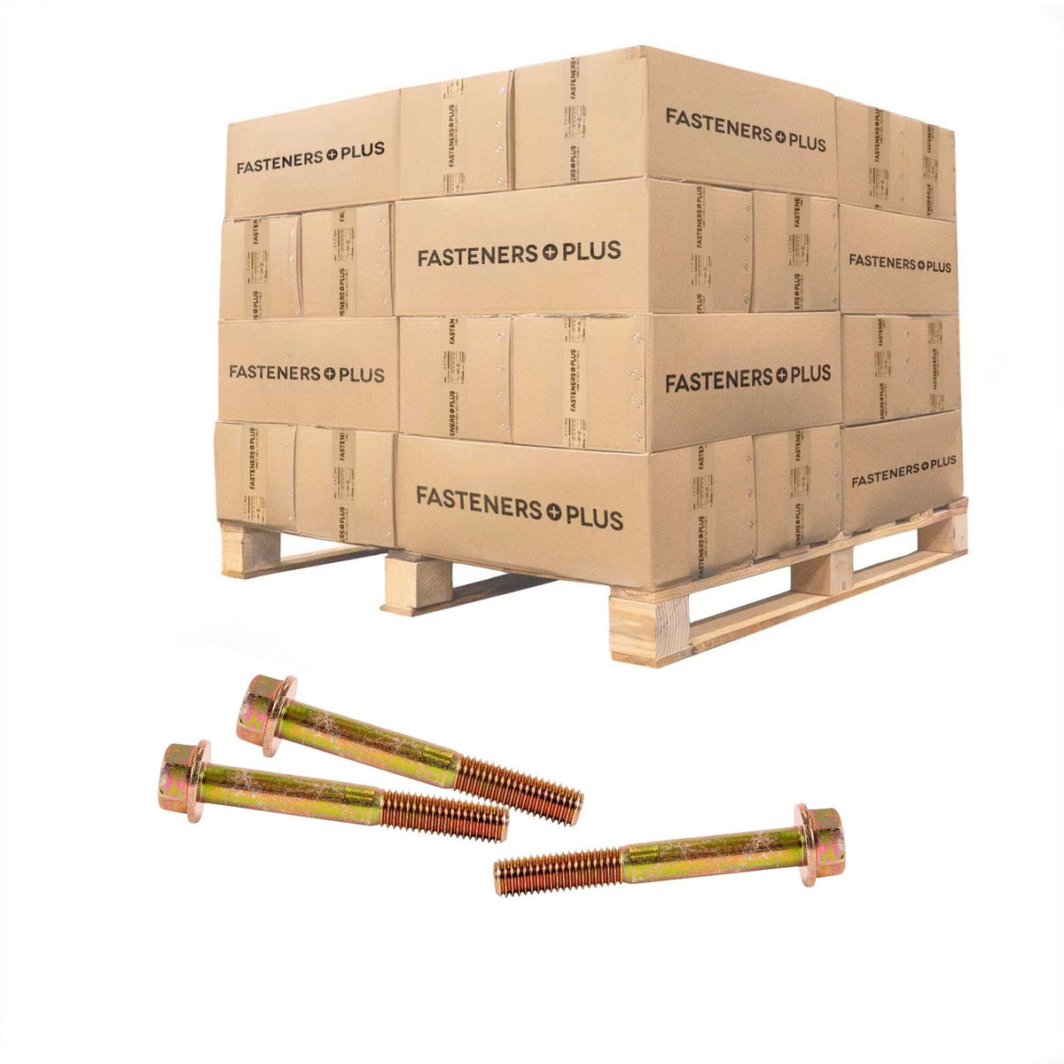 Conquest 1/2" x 3-3/4" Grade 8 Non-Serrated Flange Bolt - Zinc Yellow - Pallet of 5,400
