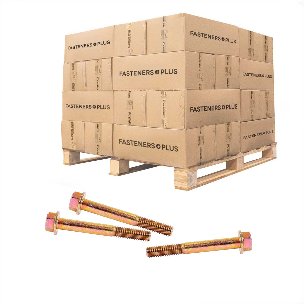 Conquest 1/2" x 4" Grade 8 Non-Serrated Flange Bolt - Zinc Yellow - Pallet of 4,860