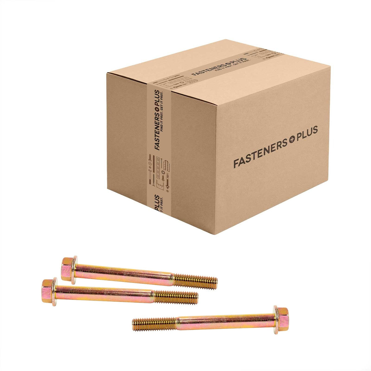Conquest 1/2" x 5" Grade 8 Non-Serrated Flange Bolt - Zinc Yellow - Carton of 120