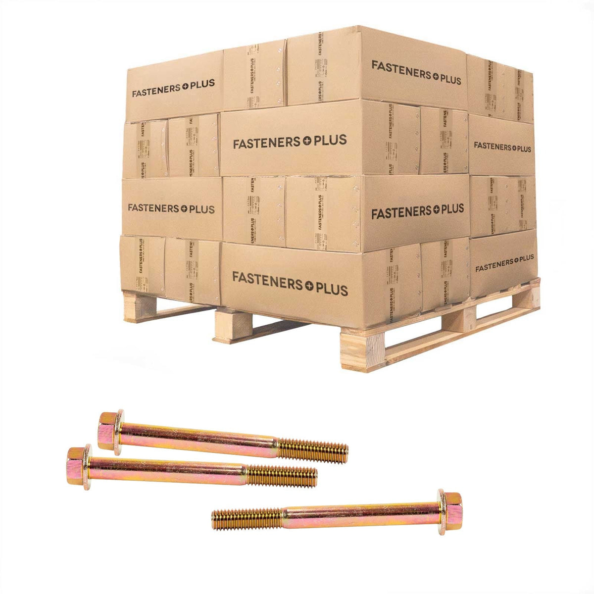 Conquest 1/2" x 5" Grade 8 Non-Serrated Flange Bolt - Zinc Yellow - Pallet of 4,320
