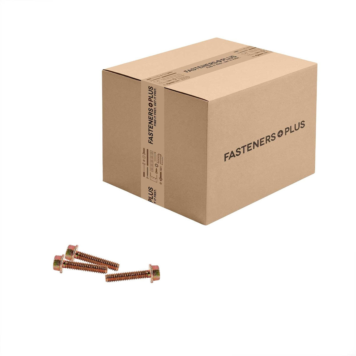 Conquest 1/4" x 1-1/4" Grade 8 Non-Serrated Flange Bolt - Zinc Yellow - Carton of 1,700