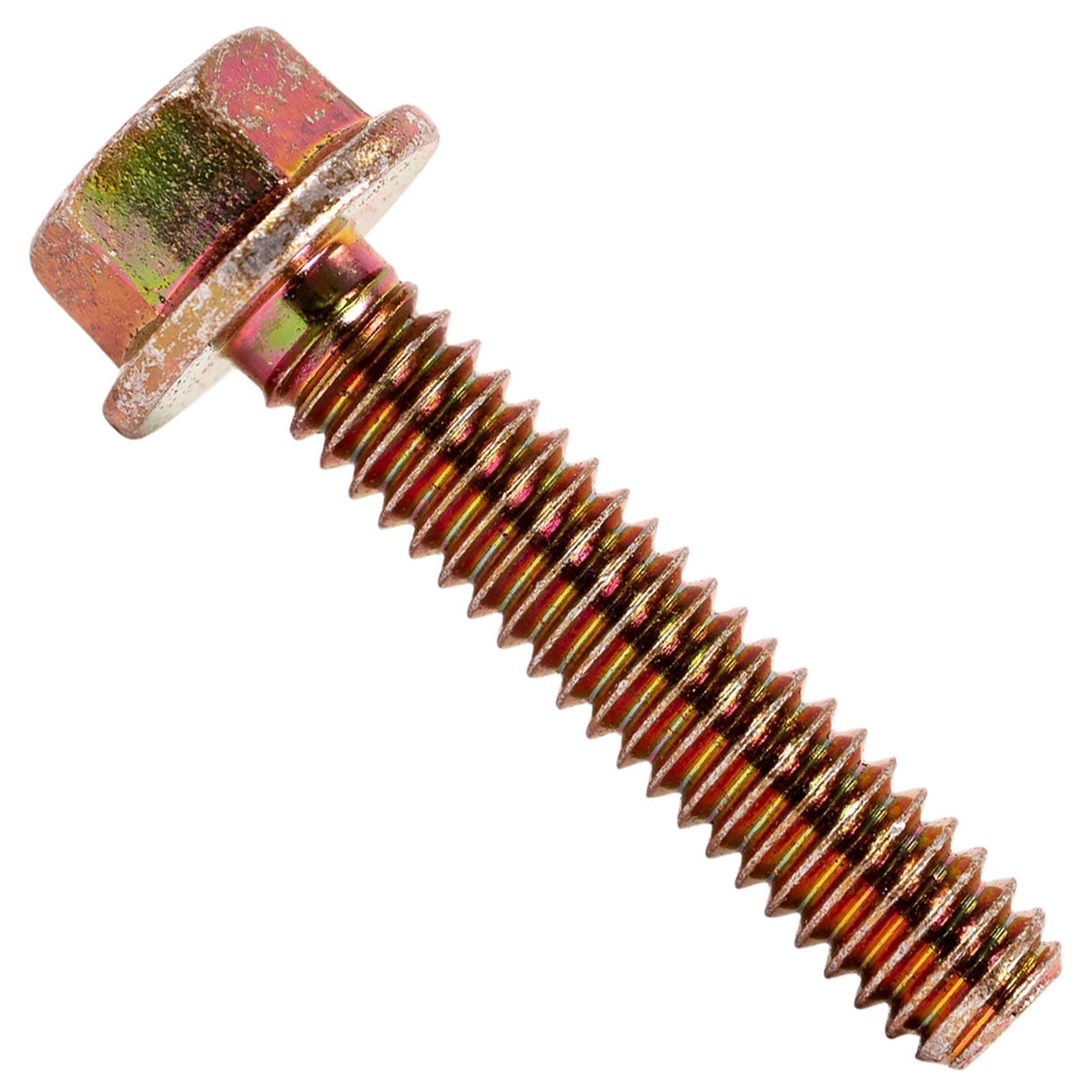 1/4"-20 x 1-1/4" Conquest Grade 8 Non-Serrated Flange Bolt - Zinc Yellow