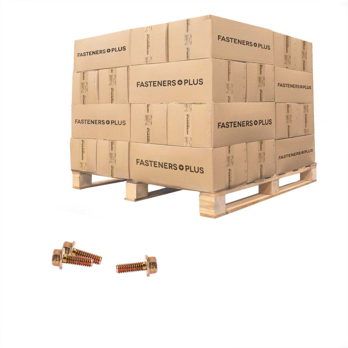 Conquest 1/4" x 3/4" Grade 8 Non-Serrated Flange Bolt - Zinc Yellow - Pallet of 79,200