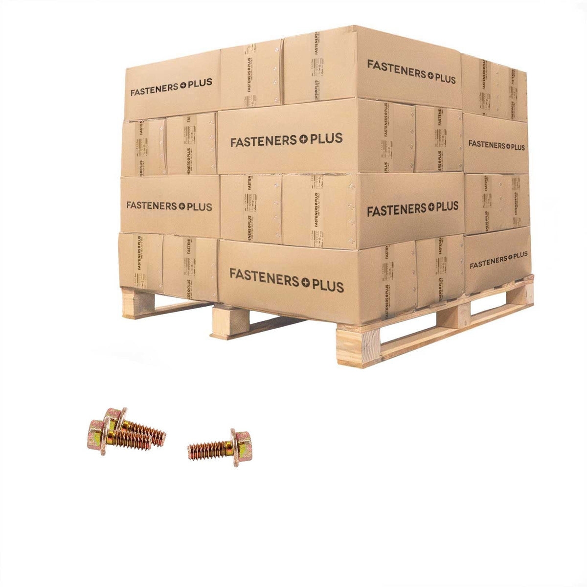 Conquest 1/4" x 5/8" Grade 8 Non-Serrated Flange Bolt - Zinc Yellow - Pallet of 90,000