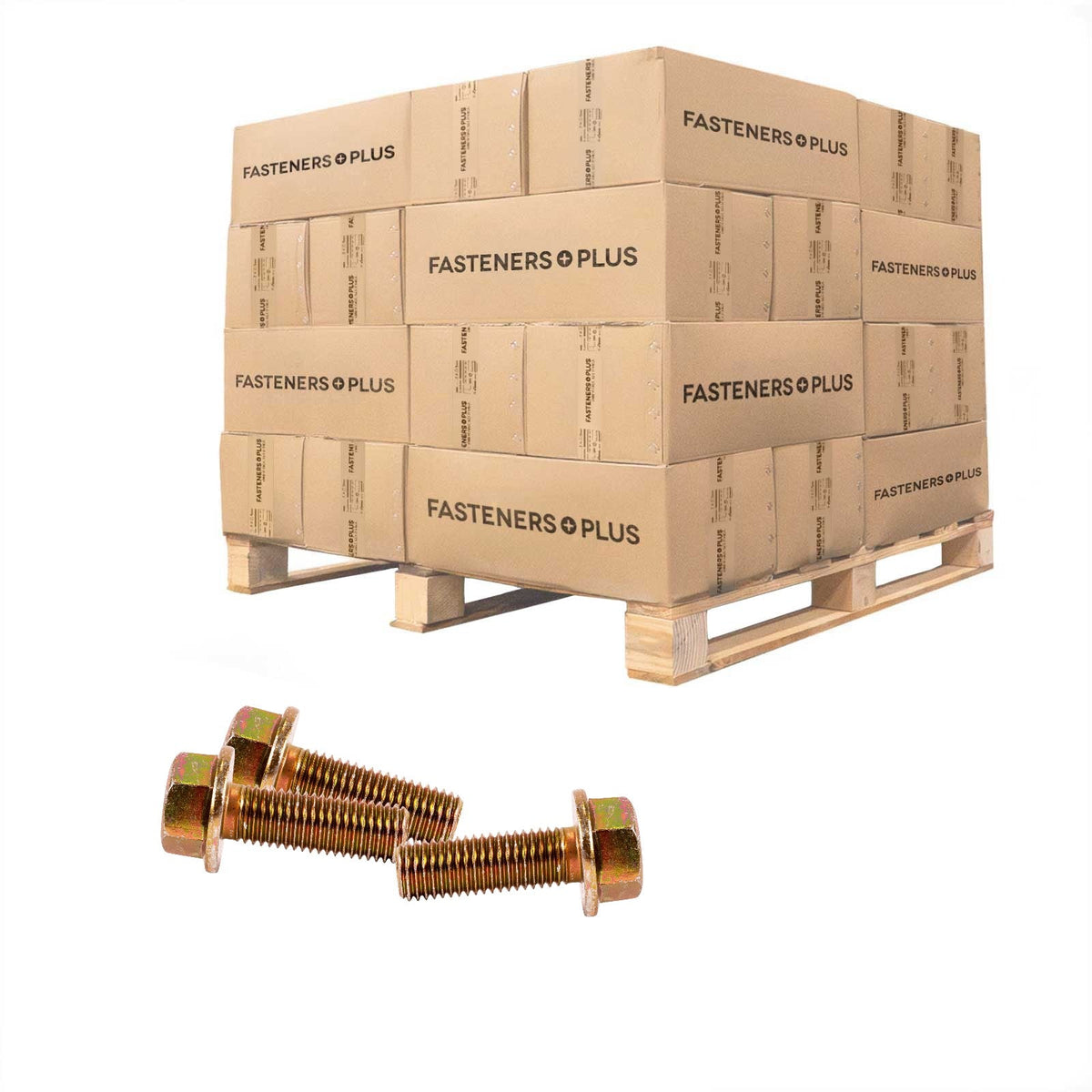 Conquest 3/4" x 2-1/4" Grade 8 Non-Serrated Flange Bolt - Zinc Yellow - Pallet of 2,880