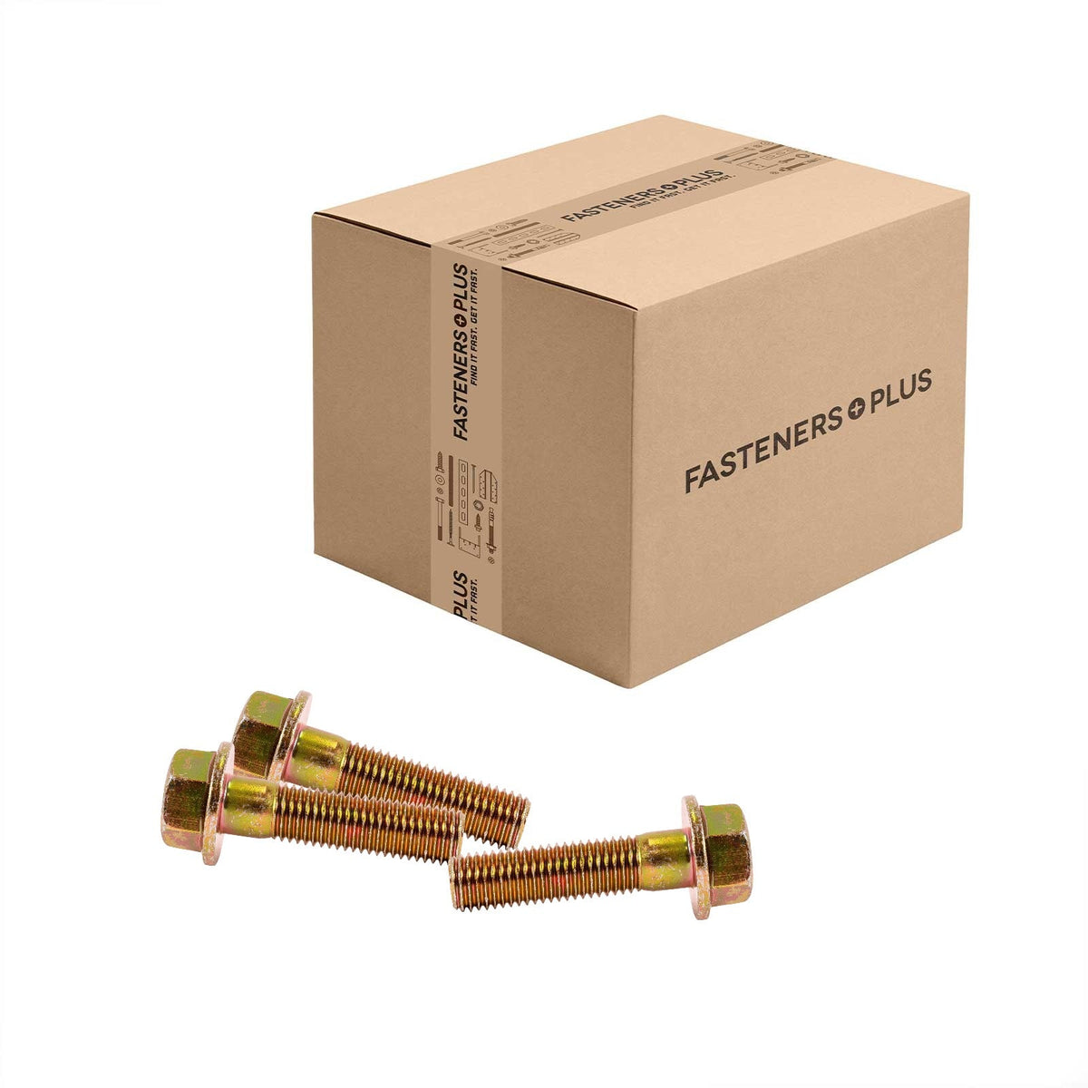 Conquest 3/4" x 3" Grade 8 Non-Serrated Flange Bolt - Zinc Yellow - Carton of 70