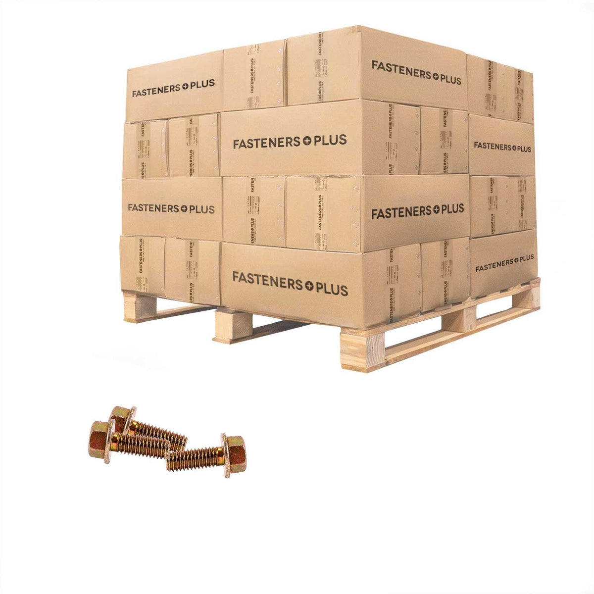 Conquest 3/8" x 1" Grade 8 Non-Serrated Flange Bolt - Zinc Yellow - Pallet of 25,200