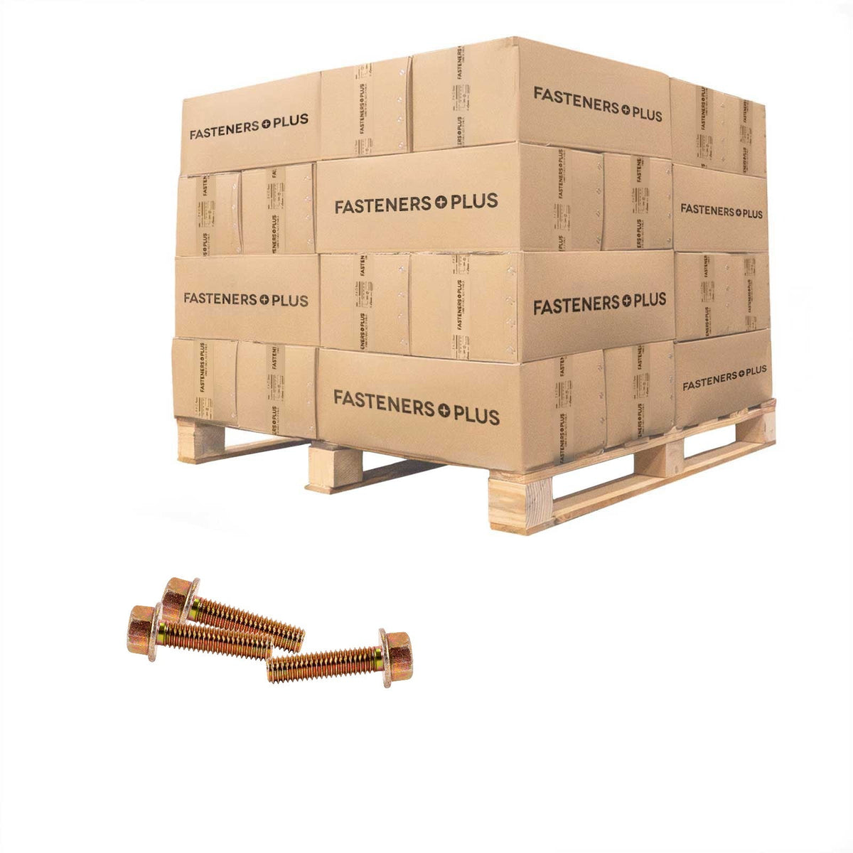Conquest 3/8" x 1-1/2" Grade 8 Non-Serrated Flange Bolt - Zinc Yellow - Pallet of 21,600