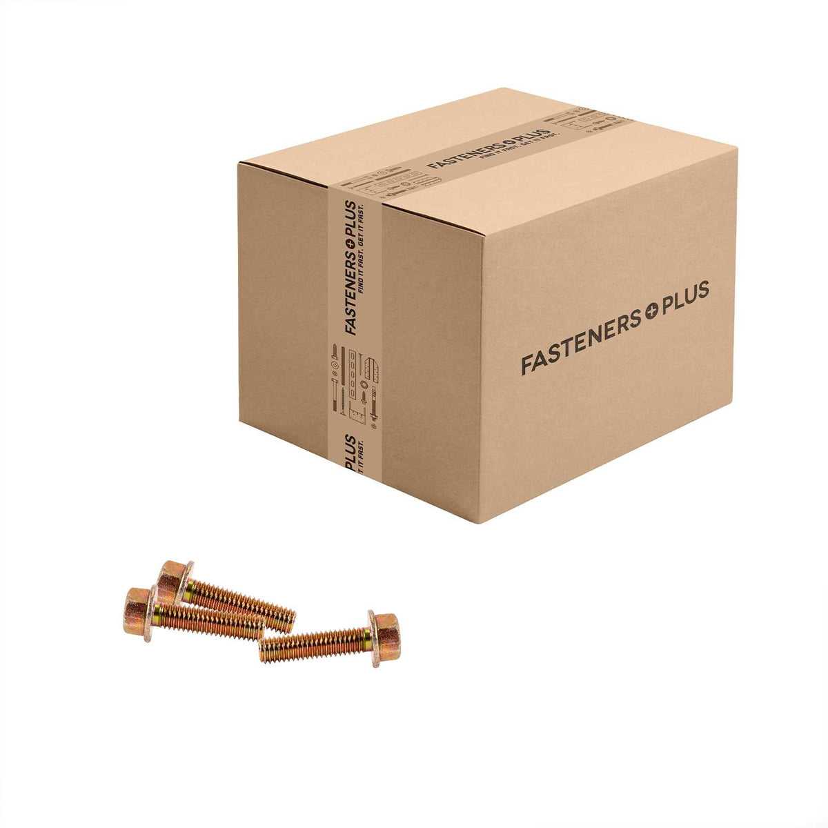 Conquest 3/8" x 1-1/2" Grade 8 Non-Serrated Flange Bolt - Zinc Yellow - Carton of 600
