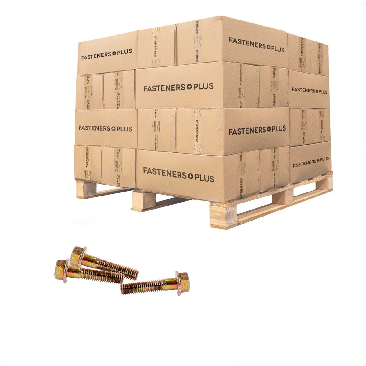 Conquest 3/8" x 1-3/4" Grade 8 Non-Serrated Flange Bolt - Zinc Yellow - Pallet of 18,000