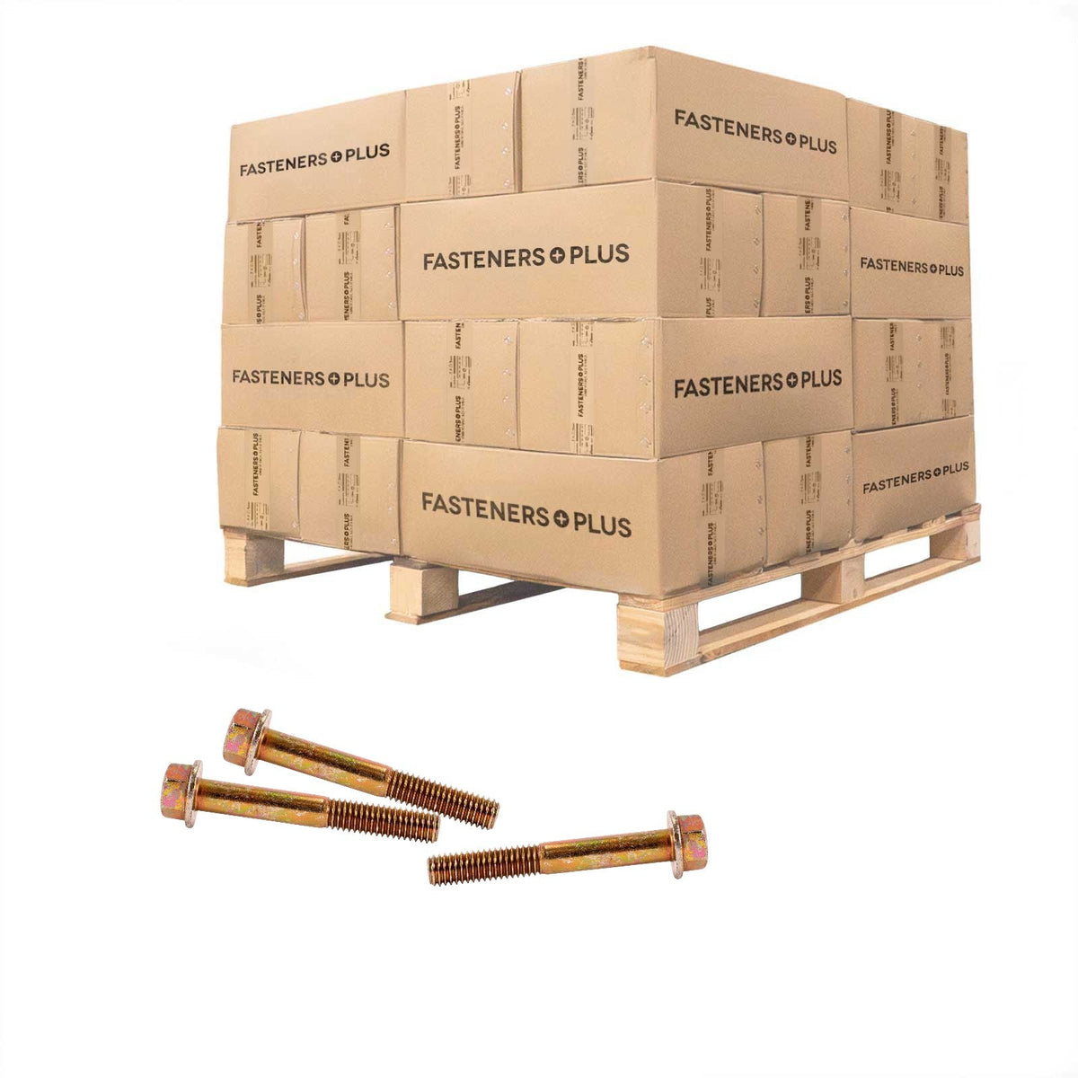 Conquest 3/8" x 2-3/4" Grade 8 Non-Serrated Flange Bolt - Zinc Yellow - Pallet of 12,600